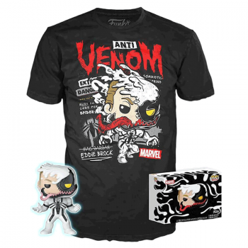 FUNKO POP! - MARVEL - Venom Anti Venom Eddie Brock #401 mit Tee Größe M Glow In The Dark